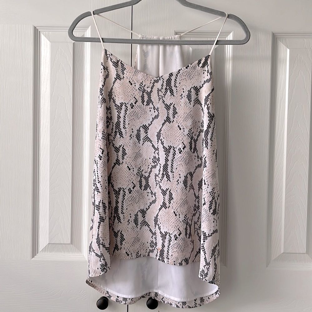 Express Pink Snake Print Barcelona Cami | White / Pink / Gray | Size Medium
